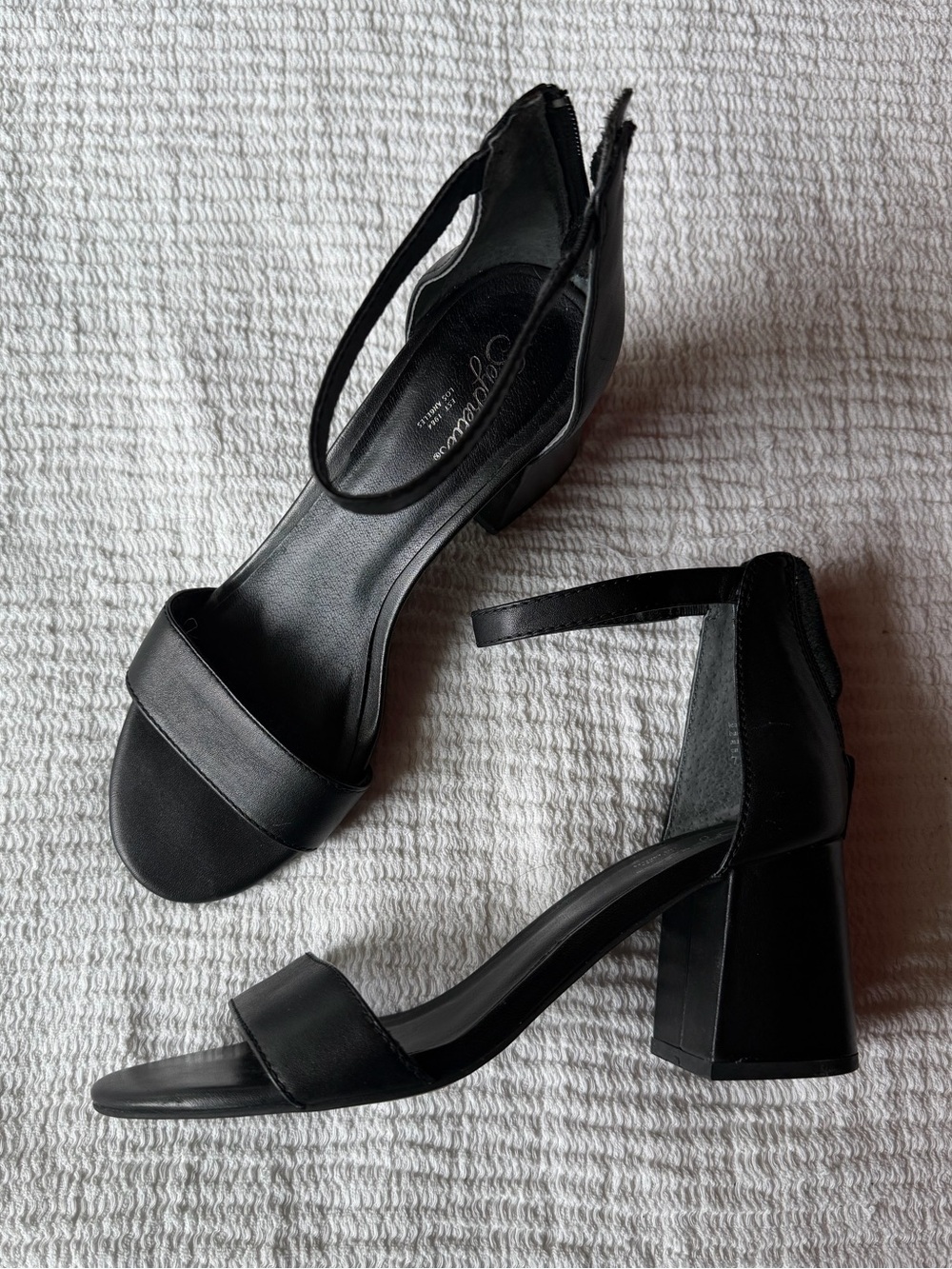 Seychelles Black Block Heel Sandals with Ankle Strap
